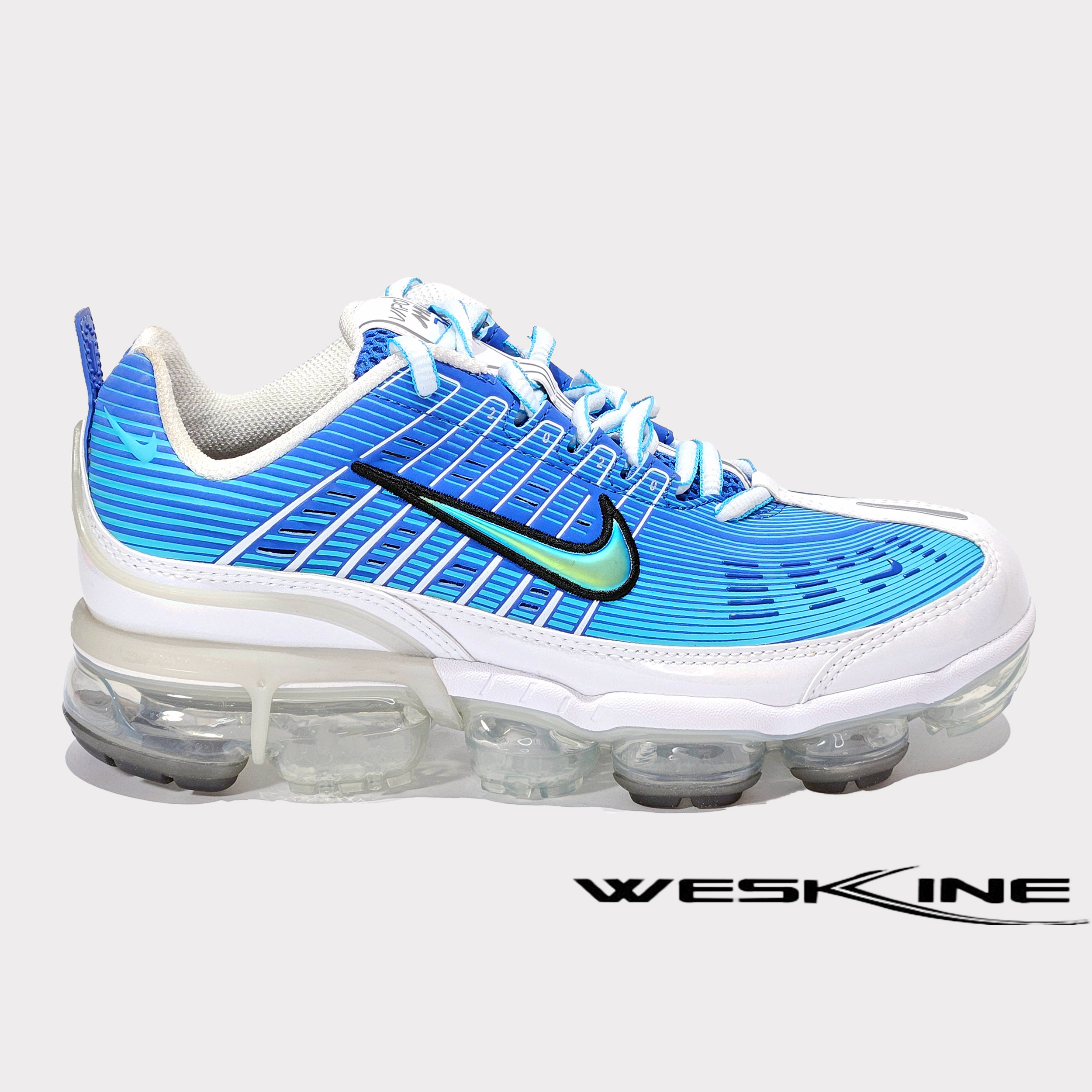 Nike Air Vapormax 360 CK9671 400, design futuriste en bleu et argent