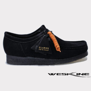 Clarks Wallabee Black Suede 261555519, élégance classique en daim noir