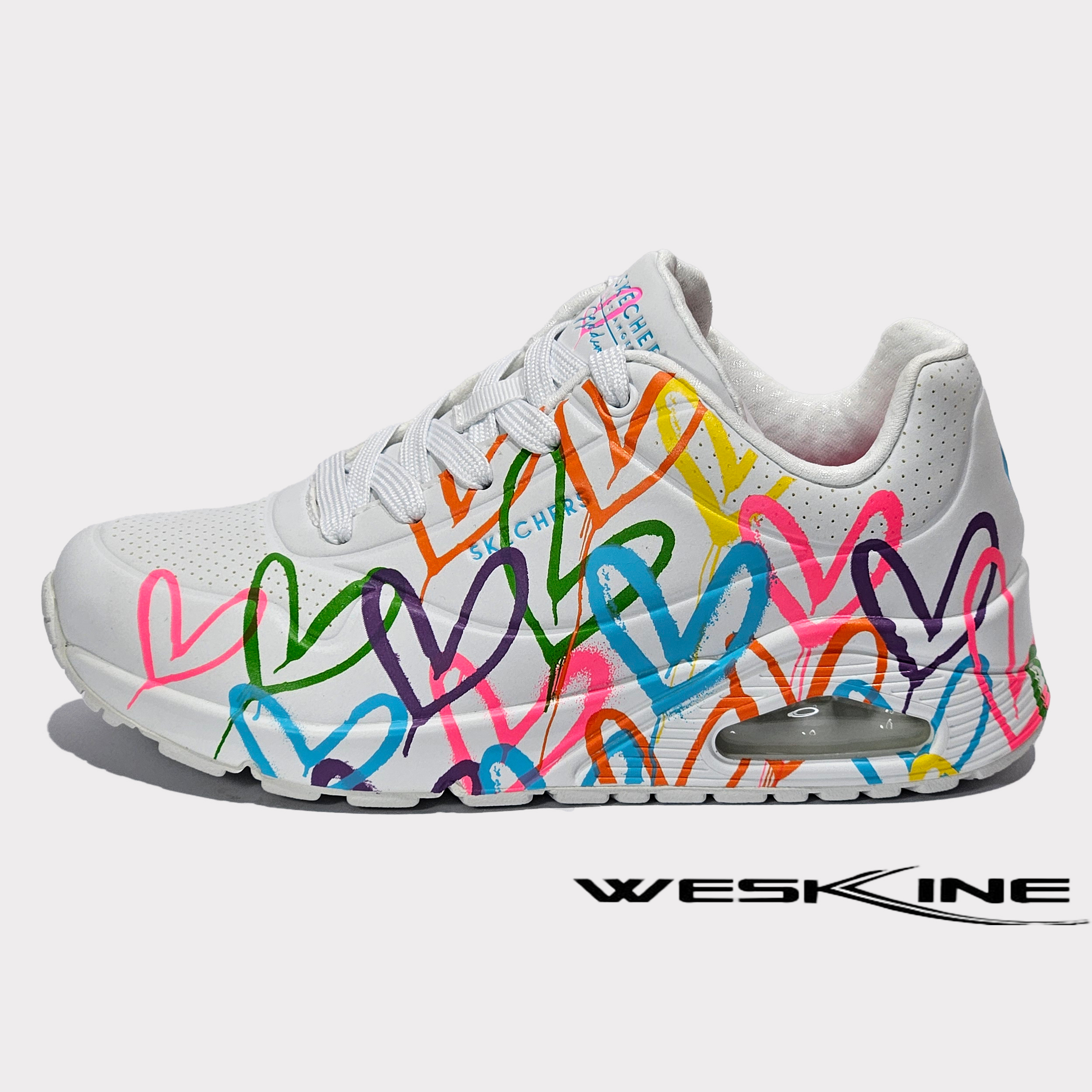Skechers Uno Highlight Love 177981/WMLT en blanc avec des détails multicolores