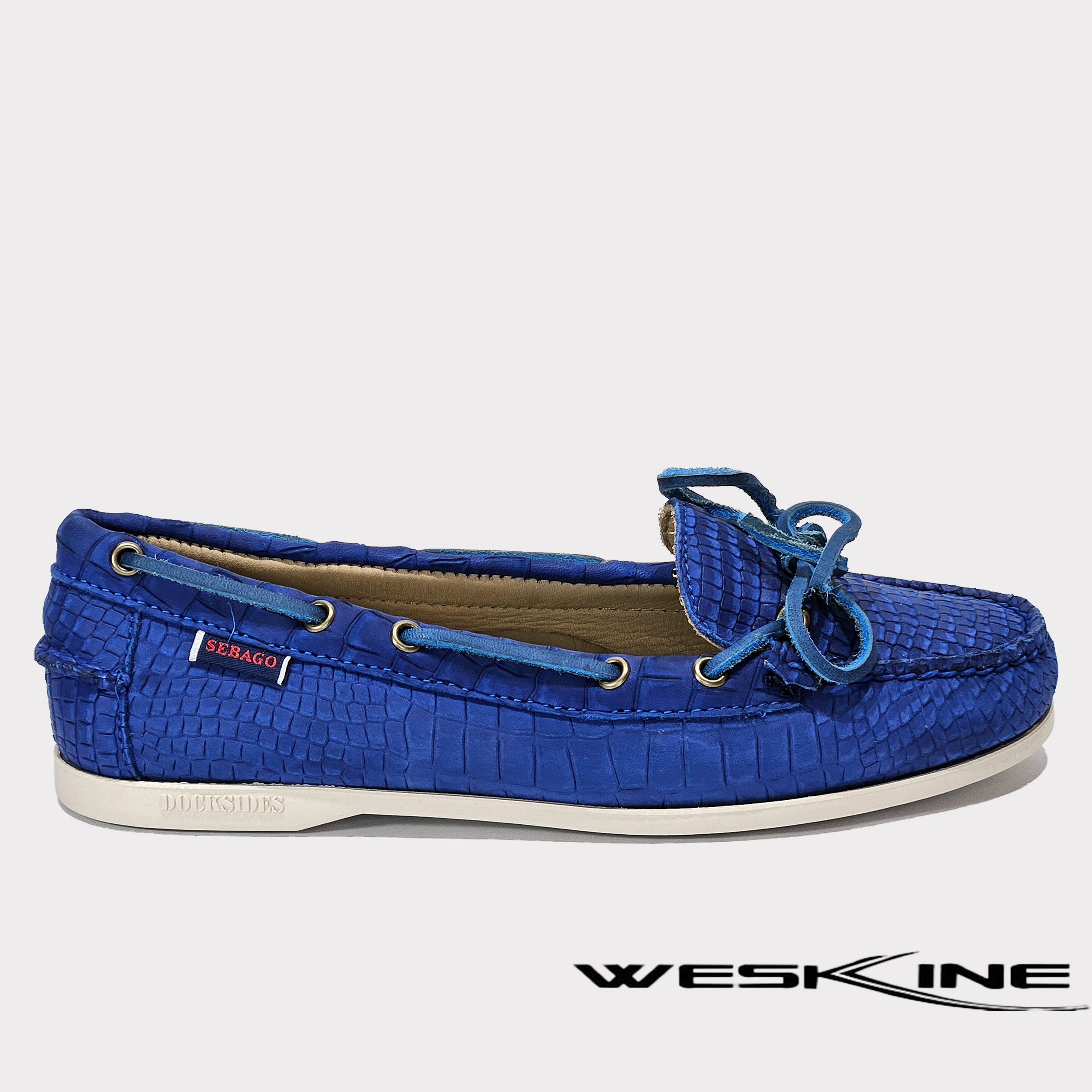 Sebago Nina Scaly 71113WW Mid Blue, chaussures élégantes en bleu moyen